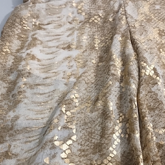 Solitaire Swim Cream & Gold Sheer Animal Print Pool Party Cruise Pants - Picture 12 of 13